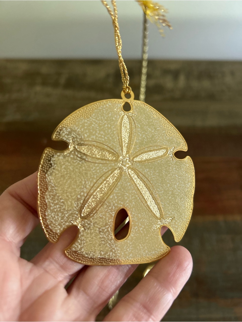 RARE Vintage Baldwin Brass 24k Gold Sand Dollar Coastal Christmas Ornament